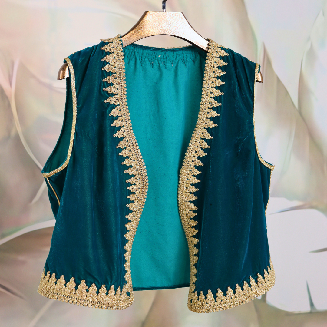 Gilet Fella - turquoise et doré